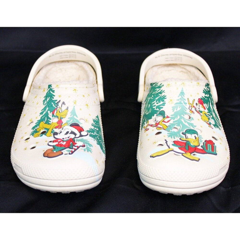 Disney Christmas Crocs sz M10/W12 Mickey Mouse Donald Duck Pluto Clogs Comfort